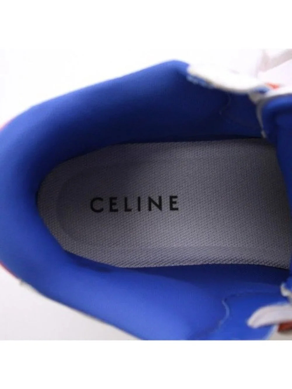 Celine Velcro Strap Mid High Cut Sneakers Shoes Logo 39 Silver Color BB - Picture 7 of 7